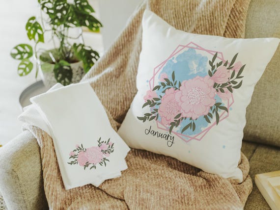 Pink carnation throw pillows & towels