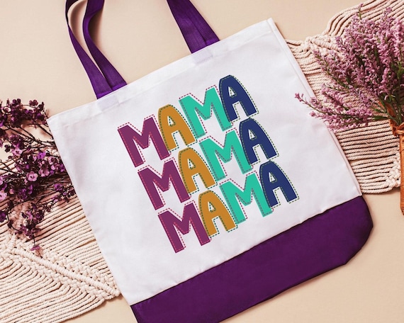 mama mama mama tote bags for moms, first time mom gifts from sister, funny mom bag for church, best gifts for her, bonus mom birthday gifts