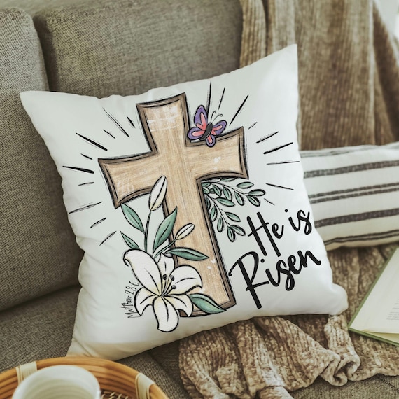 He is risen throw pillow