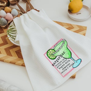 funny pina colada and margarita kitchen towels