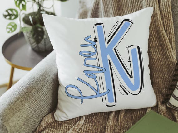 Personalized Columbia Blue Name Pillow