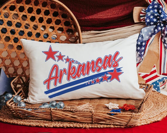 Custom Arkansas Patriotic Pillow