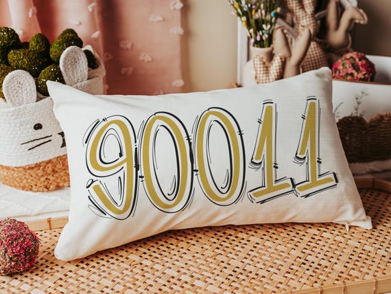 Custom Gold Zip Code Pillow