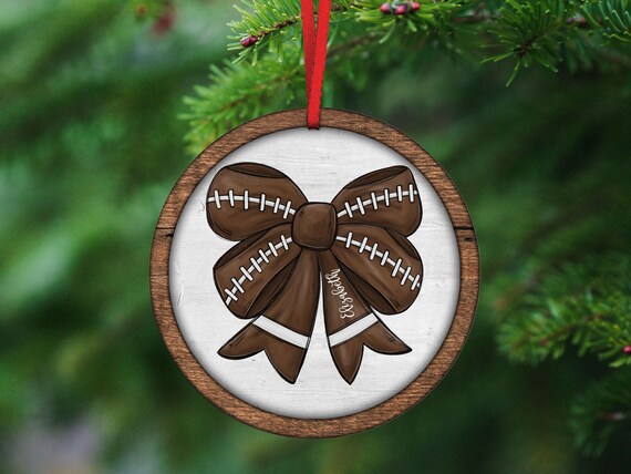 cute football ornament personalized football coquette bow football car charms rear view mirror accessories for women, football mom gifts