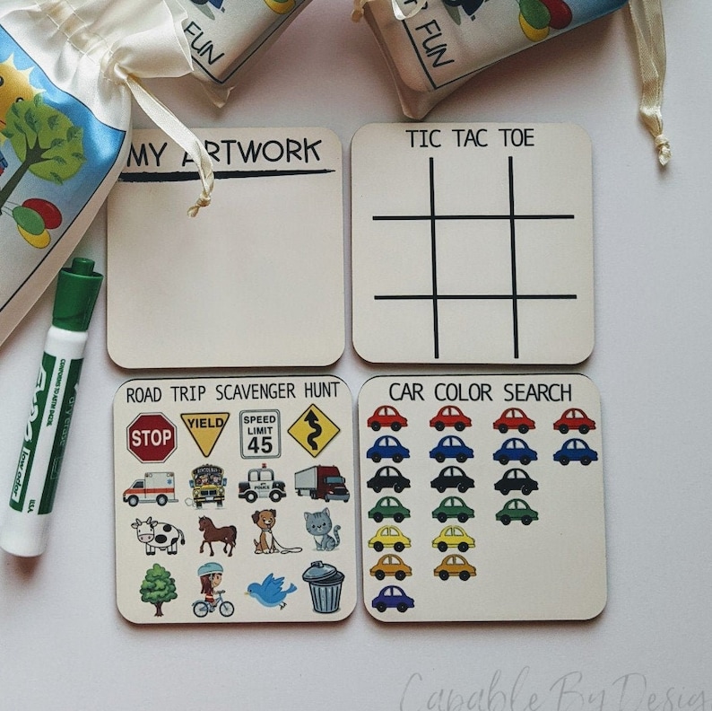 Road Trip Games for Kids Dry Erase Games Car Scavenger Hunt Etsy