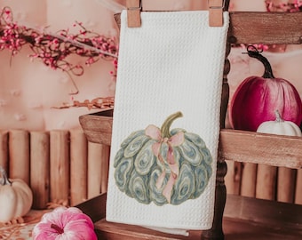 oyster shell pumpkin hand towel guest bathroom decor, fall coastal kitchen towels housewarming gifts for friends, Cape Cod decor, fall host