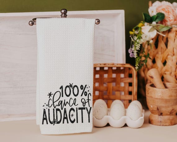 the audacity funny kitchen towels for women, sassy gifts, sarcastic kitchen sayings hand towels for powder room, best friend birthday gifts