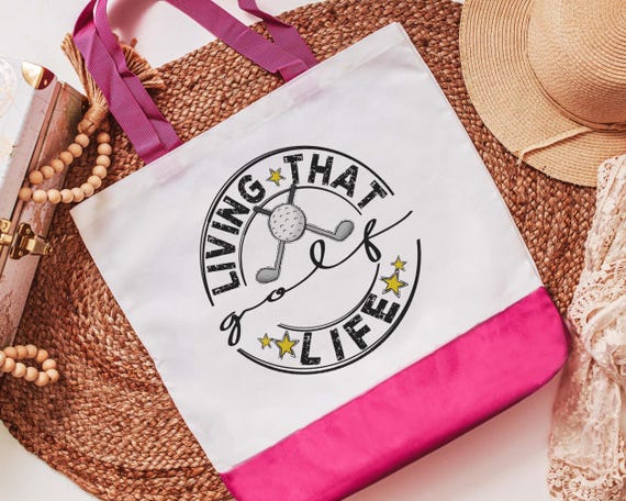 Living that golf life golf tote bag
