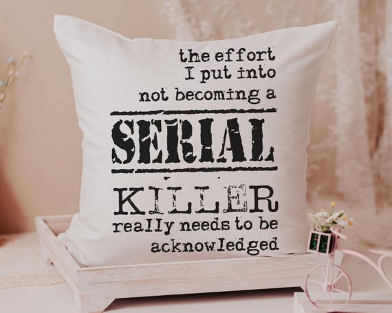 detective book reading nook pillow, dark humor gift set for best friend, serial killers and chill true crime gifts for women, funny towels