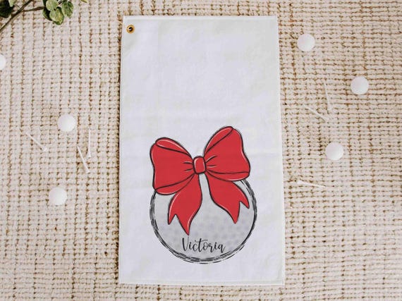 golf coquette golf towels personalized red school spirit girls golf team end of season gift, golf stocking stuffers for golfers, golf mom