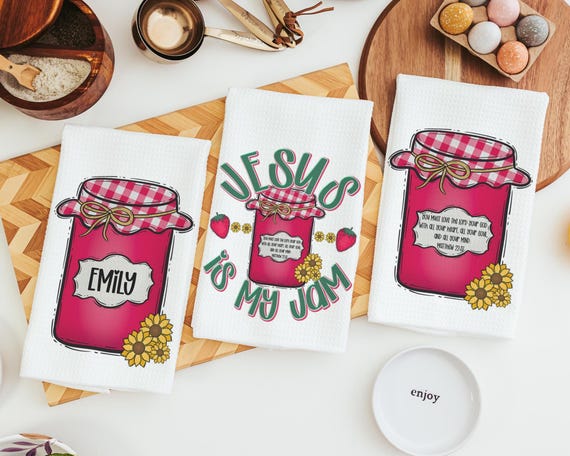 Personalized Jesus is my jam hand towels