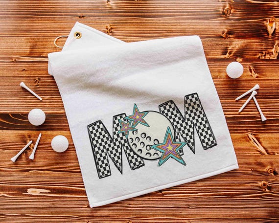 Black and white checkered trendy golf towel