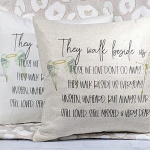 CapableByDesign They walk beside us angel wings pillow