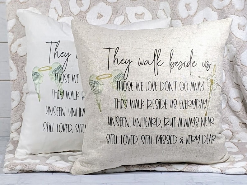 CapableByDesign They walk beside us angel wings pillow