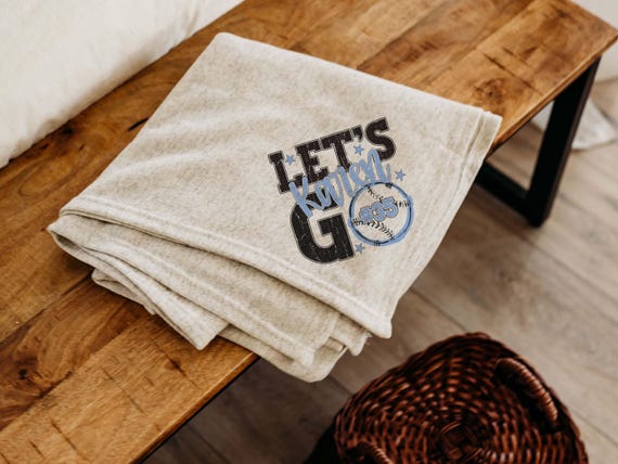 Personalized Carolina blue baseball blanket