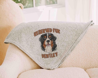 Manta personalizada con nombre de perro de 50 x 60, los mejores regalos para los amantes de los perros, manta para cama de perro de montaña bernés, regalos únicos para mamá de perro, acogedora