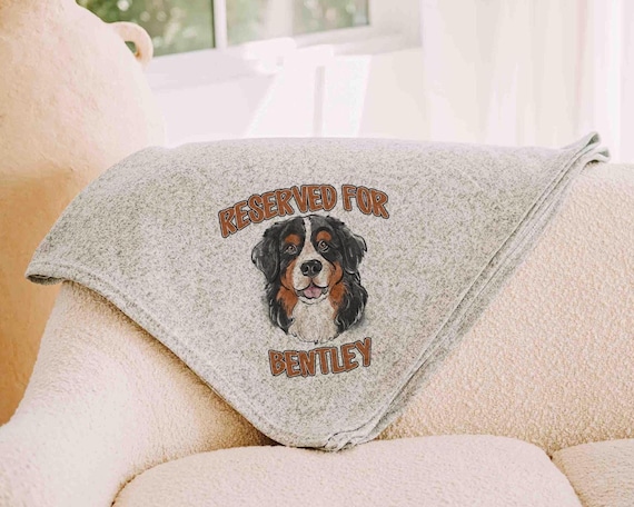 Personalized "Reserved For" Bernese Mountain Dog name Blanket