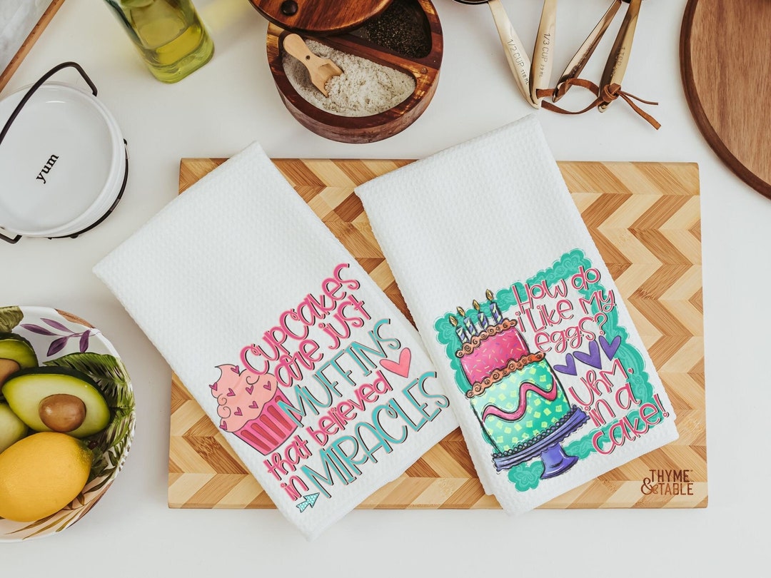 Cute Cupcake Kitchen Towels, Cake Baker Gifts for Her, Galentines Day