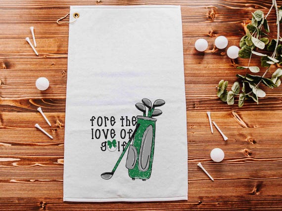 for the love of golf towel with grommet, golf mom Mothers Day gifts for golfers, golf bag accessories for women, golf coquette golf gifts