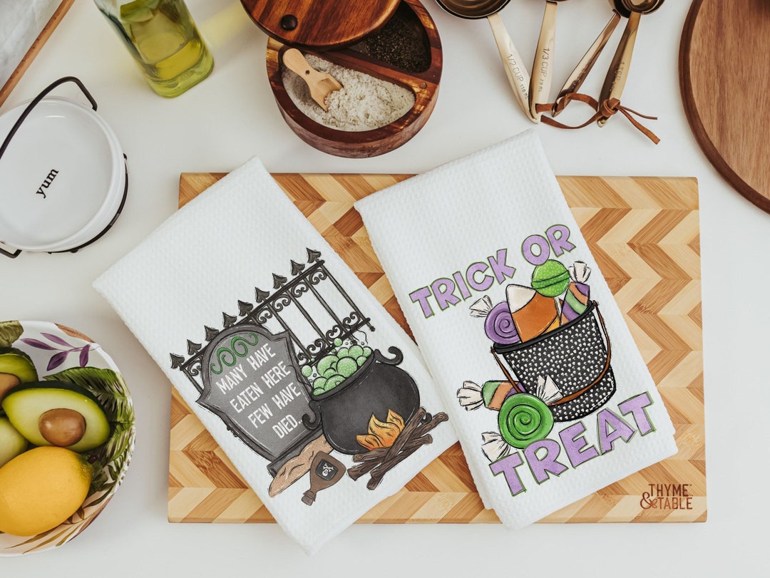 Spooky Cute Halloween Kitchen Towels Halloween Hand Towels Etsy