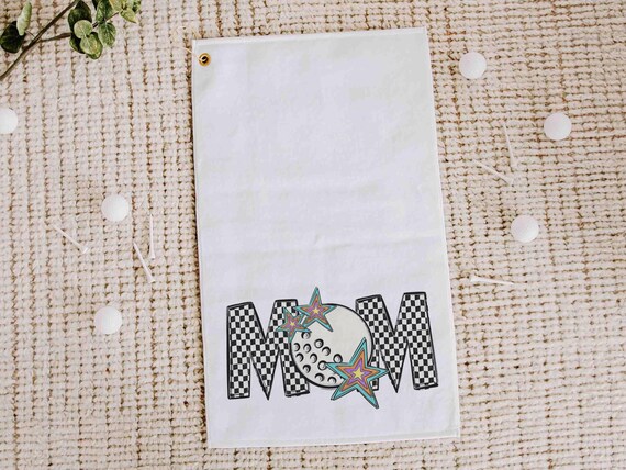 cute golf towel for women, golf mom gifts, golfing gear, trendy golf Christmas gifts for golfers, golf stocking stuffers for Mom, golf bag