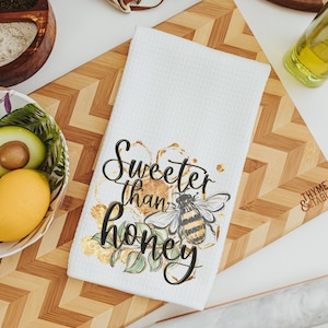 sweeter than honey bumble bee towel
