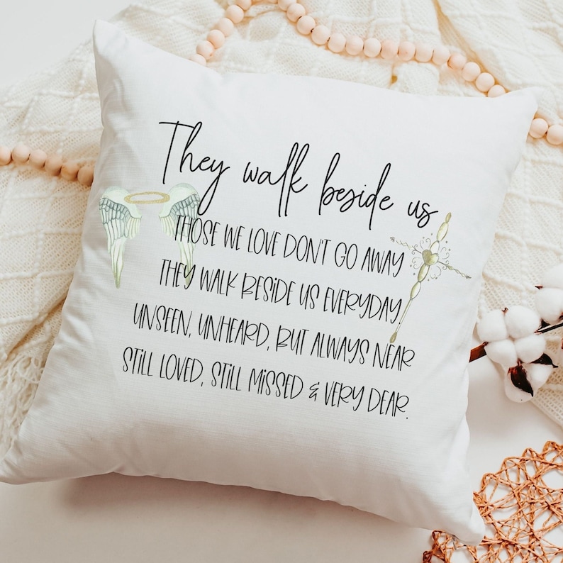 CapableByDesign They walk beside us angel wings pillow