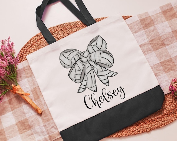 Personalized volleyball tote bag with name