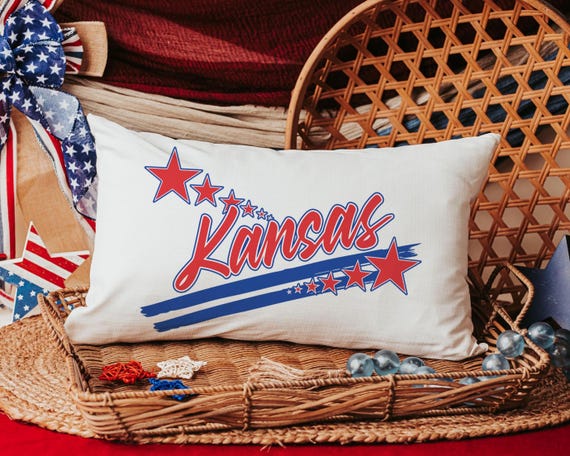 Kansas Patriotic Pillow