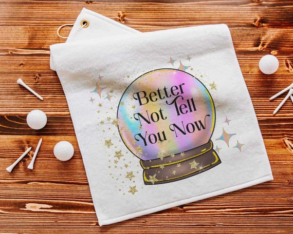 Personalized crystal ball golf towel with grommet