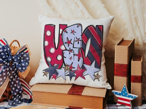 stars and stripes pillow covers decorative pillows for couch, leopard print USA decor, patriotic gifts for women, 4th of July throw pillow
