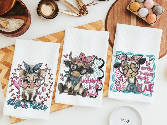 Funny Farmhouse Valentine Towels