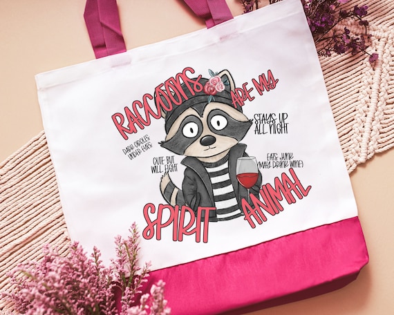 raccoon spirit animal funny tote bag for her, trash panda raccoon gift for women, Galentines day gifts for best friend, sassy tote bag for