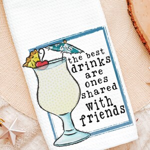funny pina colada and margarita kitchen towels