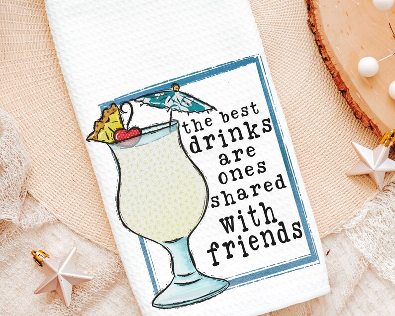 funny pina colada and margarita kitchen towels
