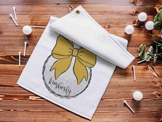 cute golf ball towel personalized girly golf towels for golf bags, gold school spirit items, golf stocking stuffers for women, golf mom era