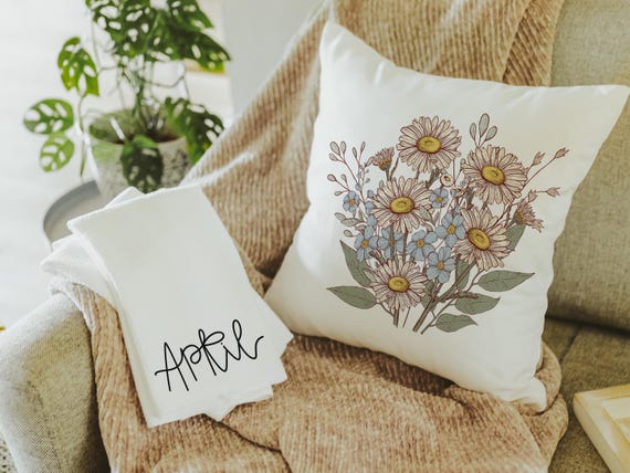 Sweet Pea Throw Pillows & April Towels