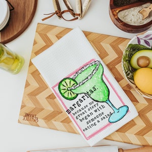 funny pina colada and margarita kitchen towels
