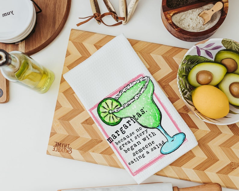 funny pina colada and margarita kitchen towels