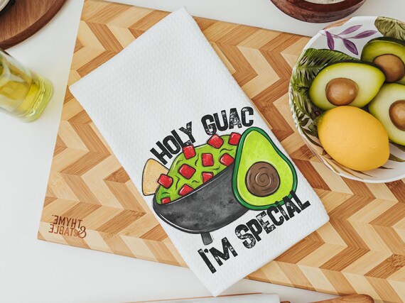 holy guacamole fiesta kitchen towels funny kitchen decor, foodie gift, sassy kitchen dish towels, sarcastic gifts for friends, taco Tuesday