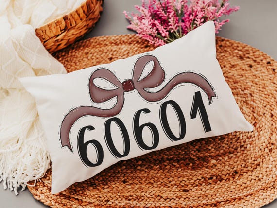 personalized maroon coquette team spirit throw pillow for dorm, college gifts for best friends, custom zip code pillow, college apartment