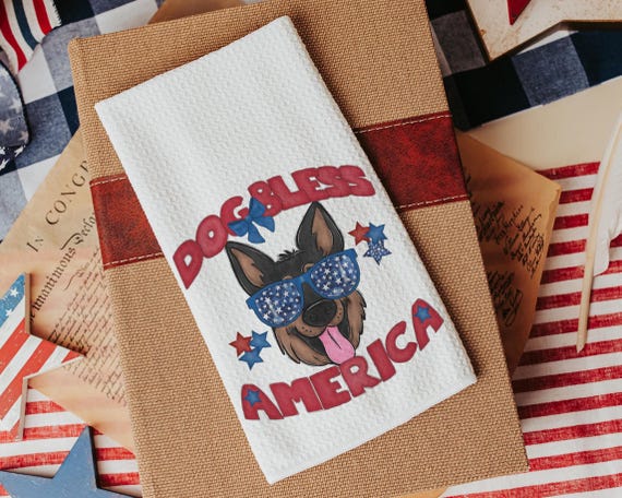 German Shepherd , Dog bless America Towels