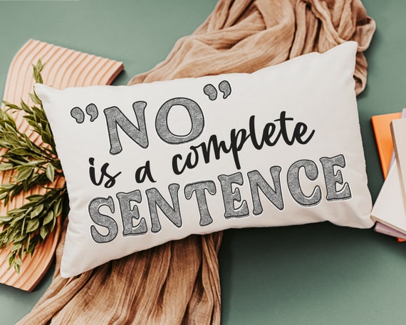 no is a complete sentence lumbar throw pillow for bed cute gifts for girlfriend, sassy girl lumbar pillow for chair, snarky gifts, funny