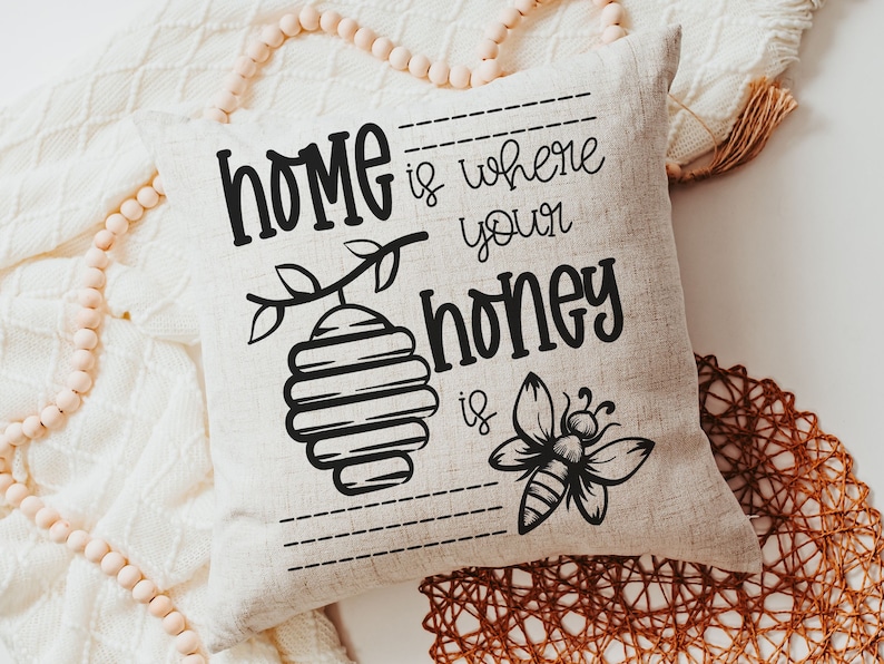 home is where your honey is throw pillows