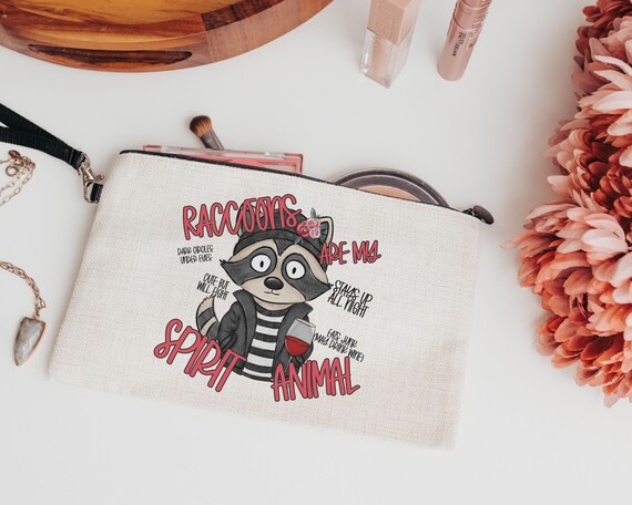Spirit Animal Funny Raccoon Makeup Bag