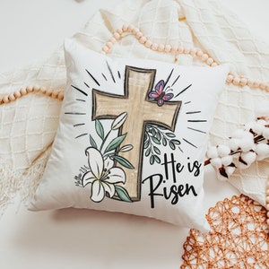 CapableByDesign He is risen throw pillow