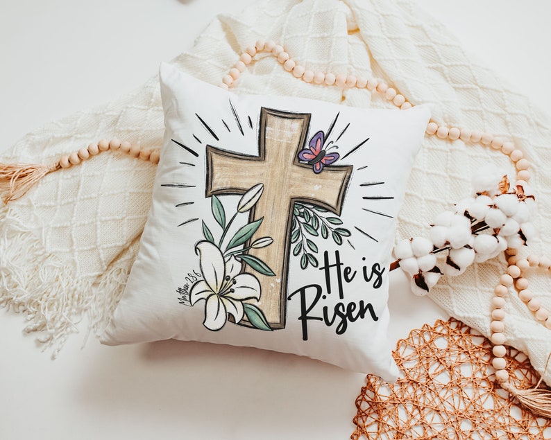 CapableByDesign He is risen throw pillow