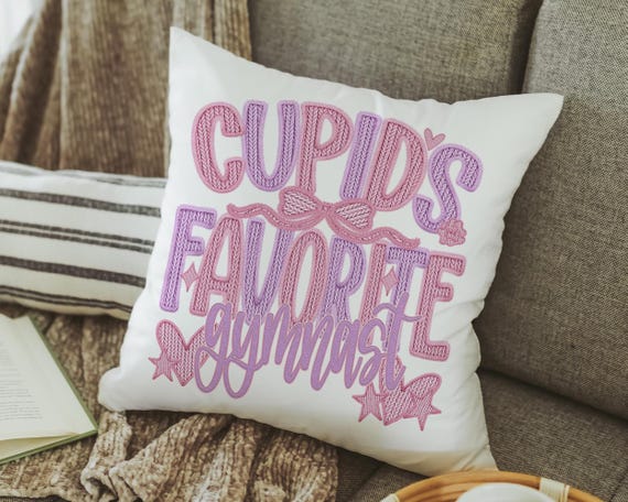 cupids favorite gymnast throw pillows for bed light pink decorative pillows, gymnastics gifts for girls, Valentines day best selling gifts