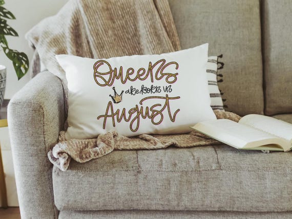 queens are born in August fun throw pillows for dorm, cute lumbar pillow for bed, August birthday gifts for her, Leo gifts women, bff gifts