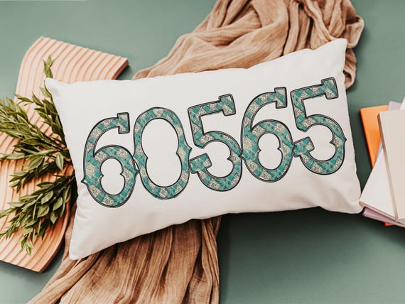 Custom Turquoise Bandana Zip Code Pillow